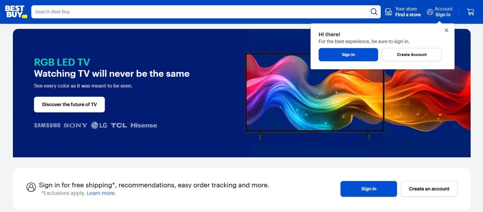 Best buy homepage