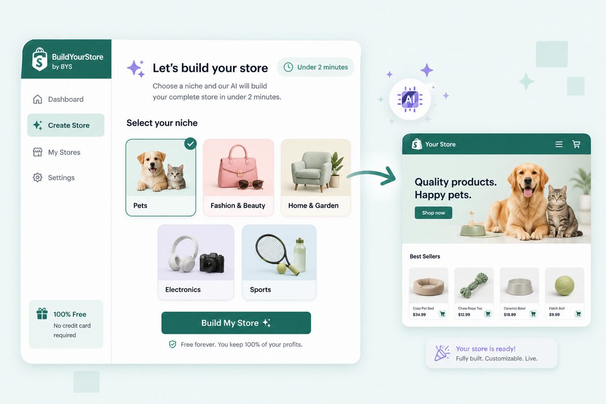 Build Your Shopify Store With BuildYourStore AI