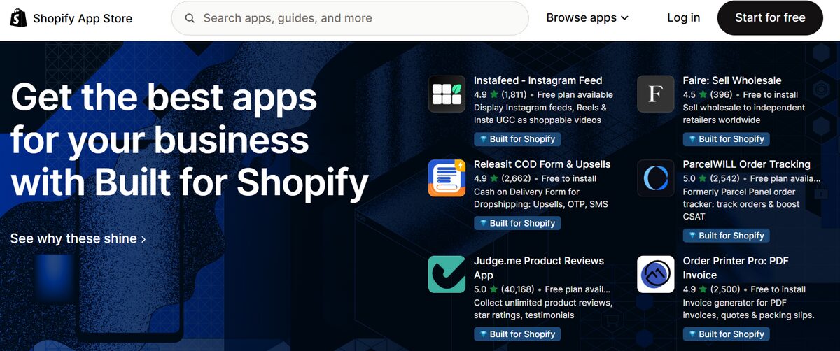 Shopify app store for dropshipping