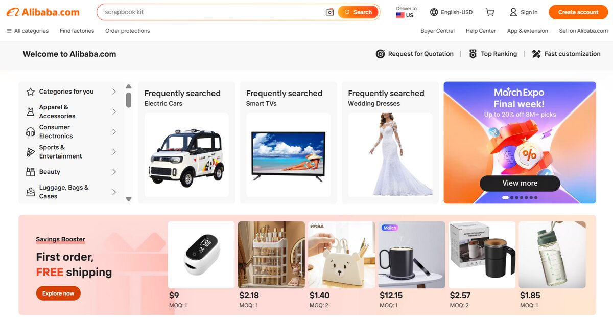 Alibaba supplier and marketplace for Shopify dropshipping without inventory