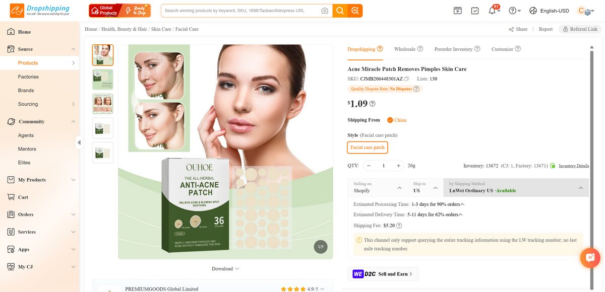 Hydrocolloid Pimple Patches For Dropshipping In Shopify