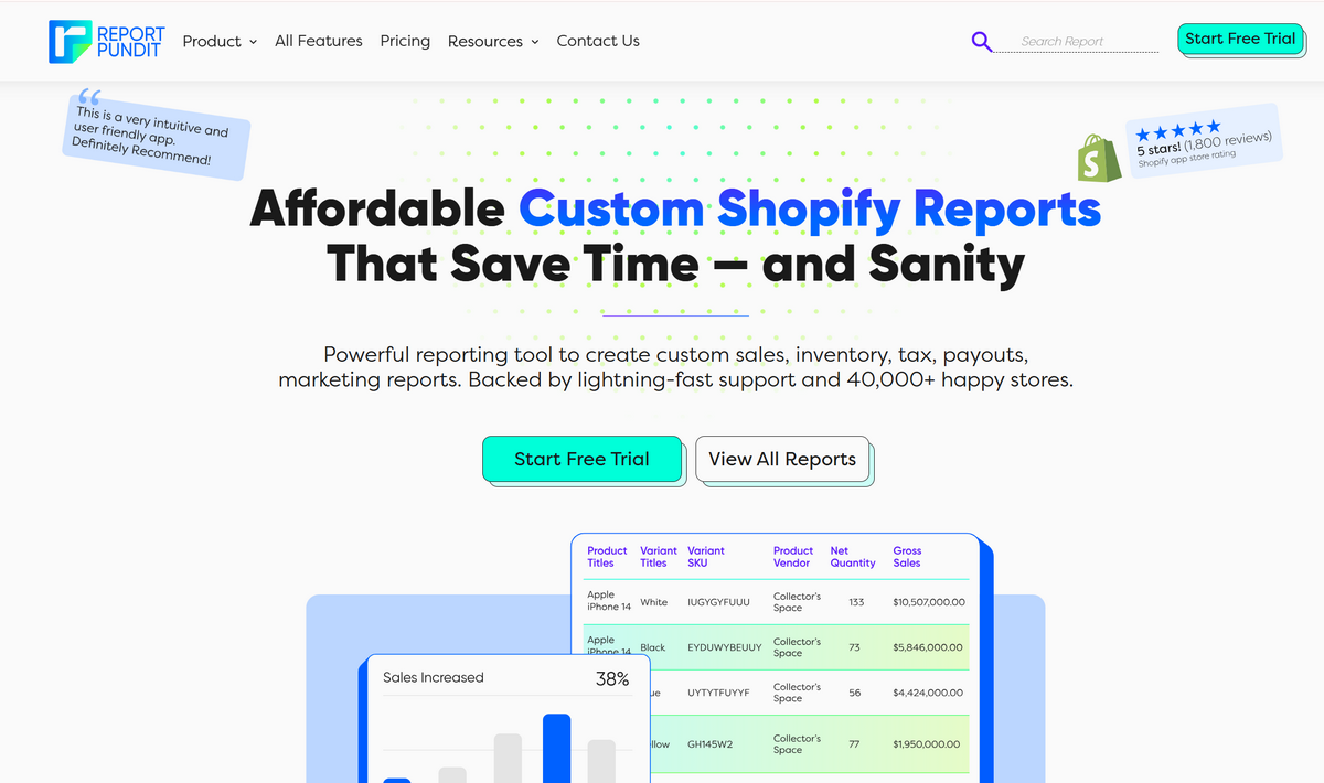 Report Pundit To Check Products Sold On Shopify