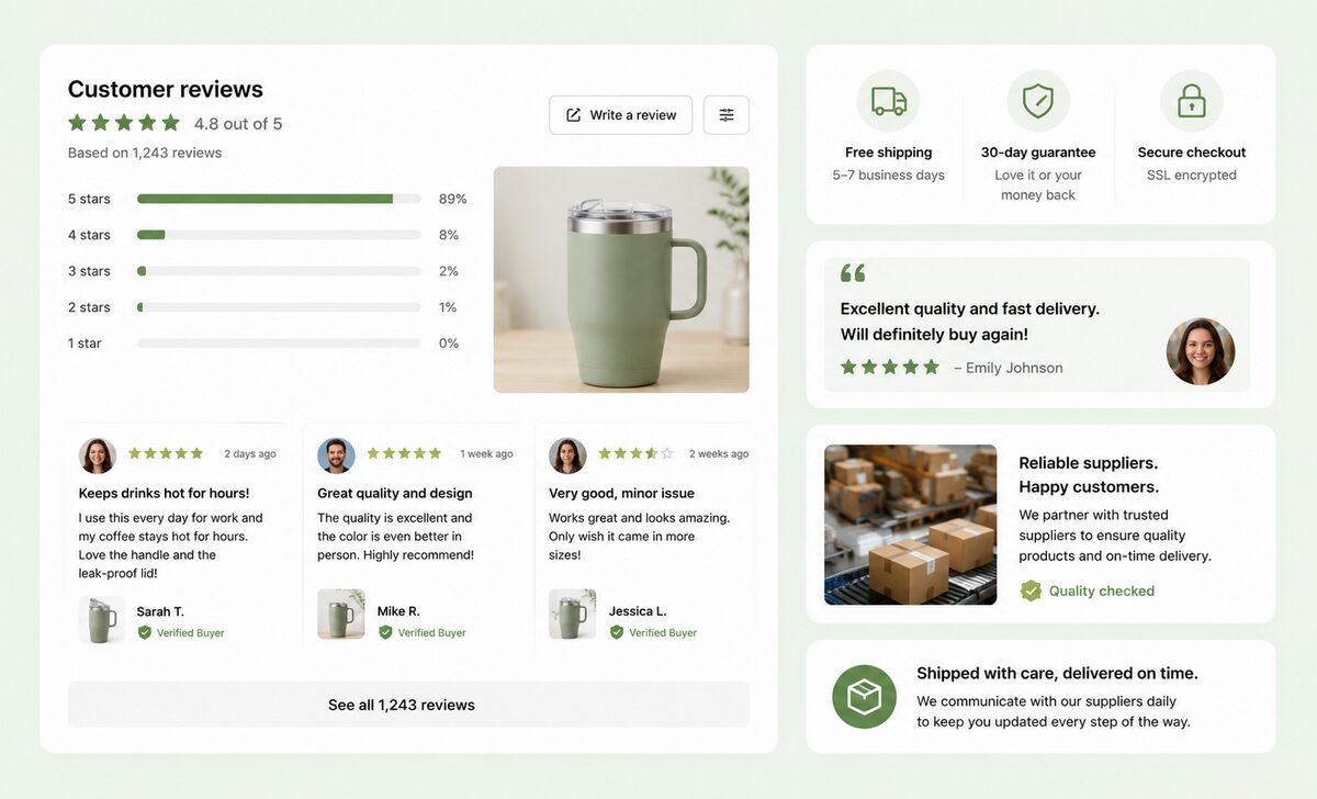 good reviews on shopify stores to improve sales