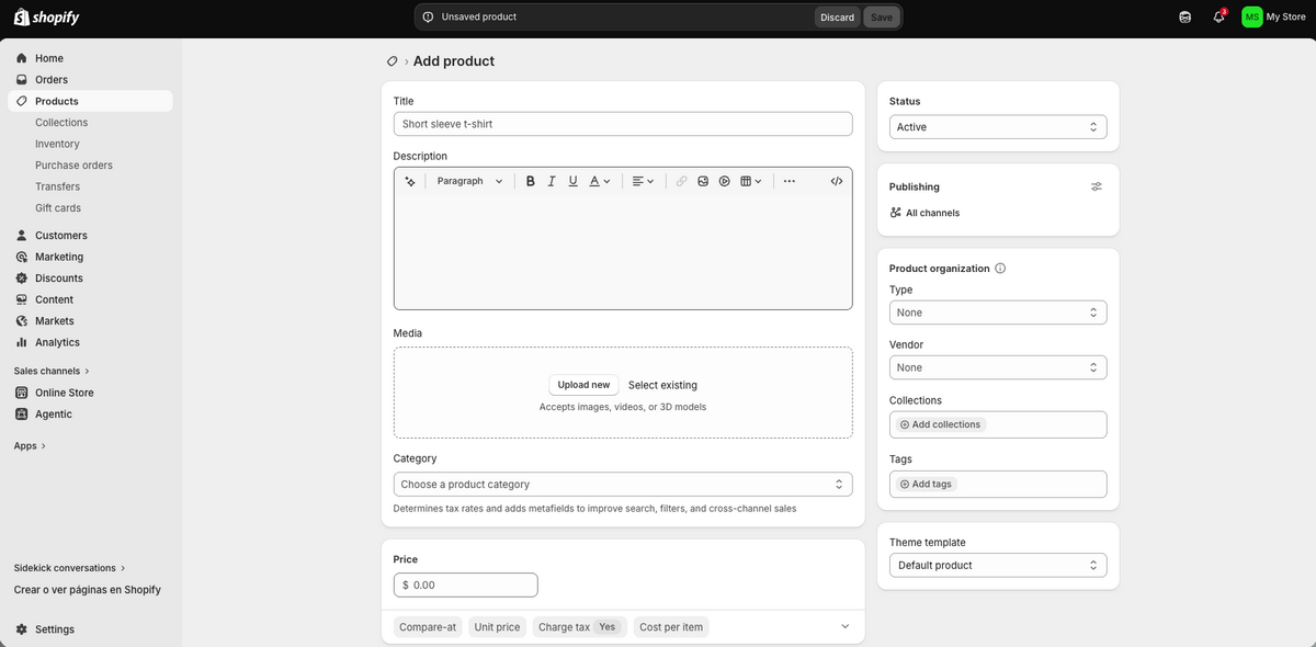Add new store on Shopify to migrate to Shopify