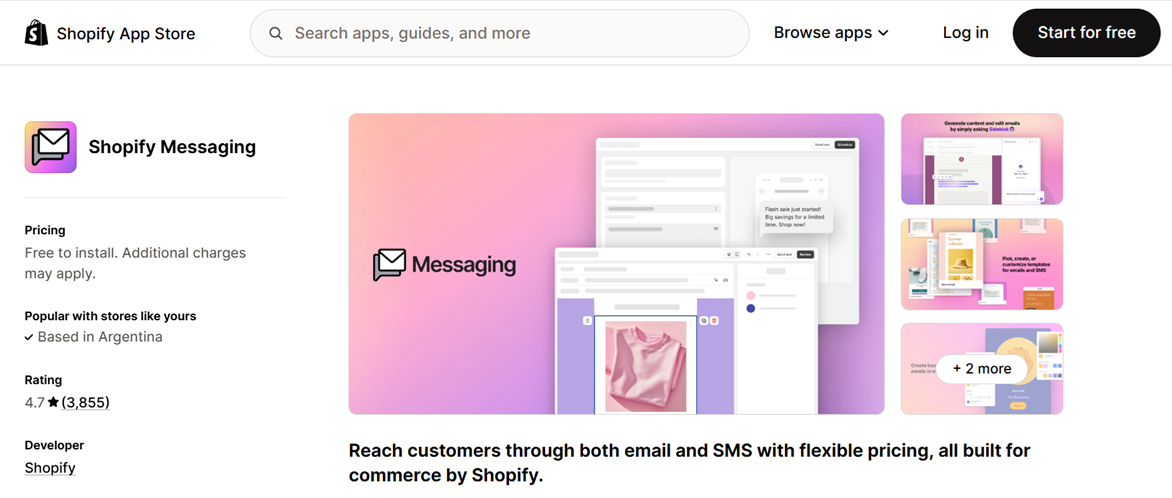 Shopify Messaging app and tool for marketing automation