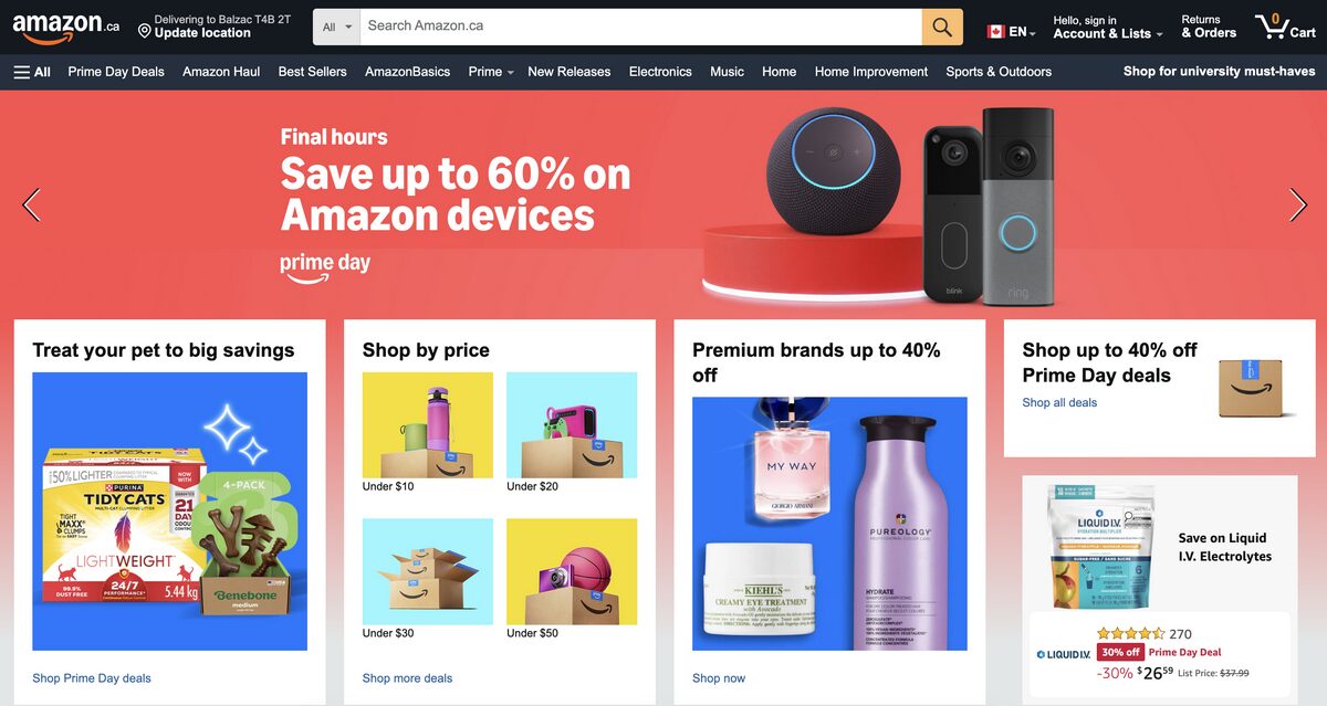 Amazon Canada, one of the best dropshipping suppliers in Canada