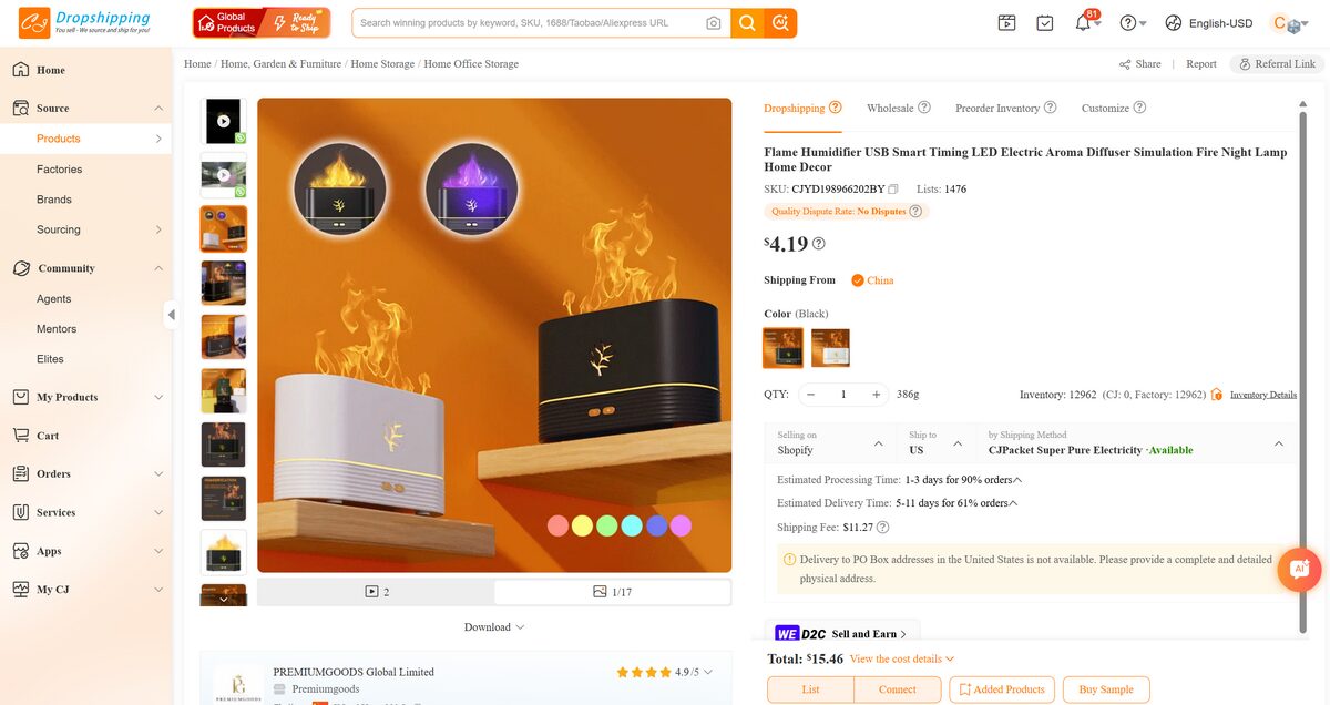 LED Flame Effect Lamps Cj Dropshipping