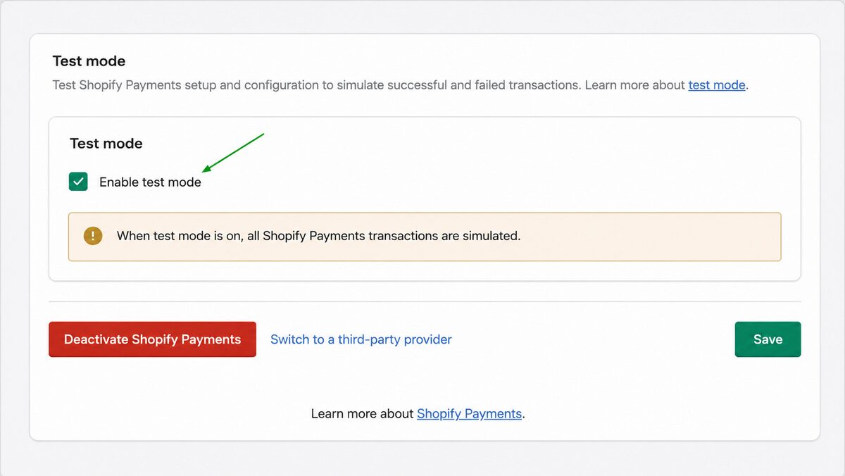 Review Your Test Order and Disable Test Mode