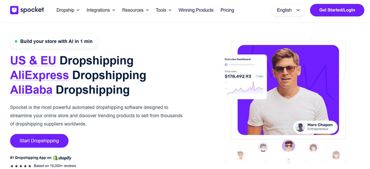 Spocket dropshipping suppliers for Germany
