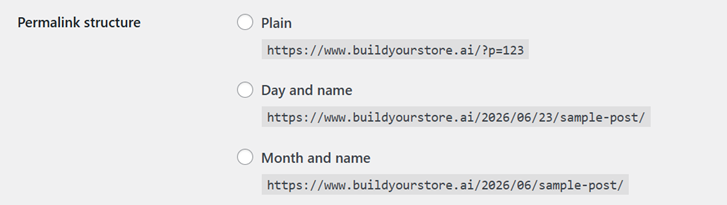 WordPress permalink structure for SEO to Shopify migration