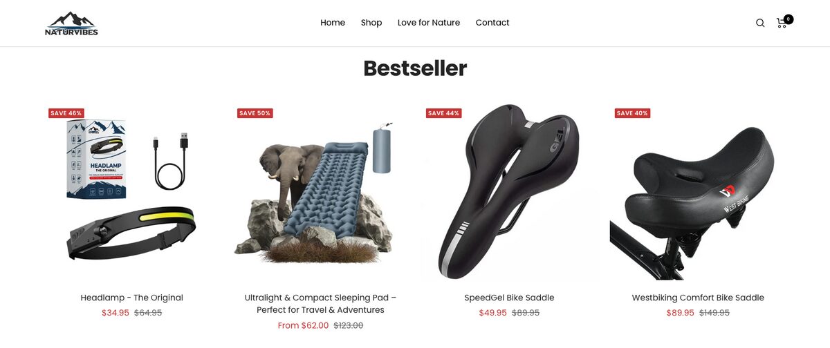 NaturVibes, one of the top dropshipping stores in Germany