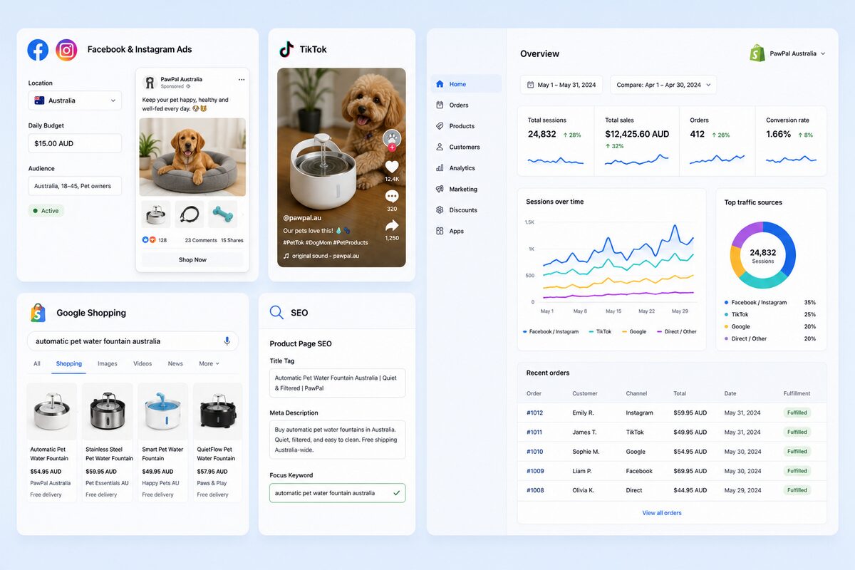 Drive traffic to an australian dropshipping store