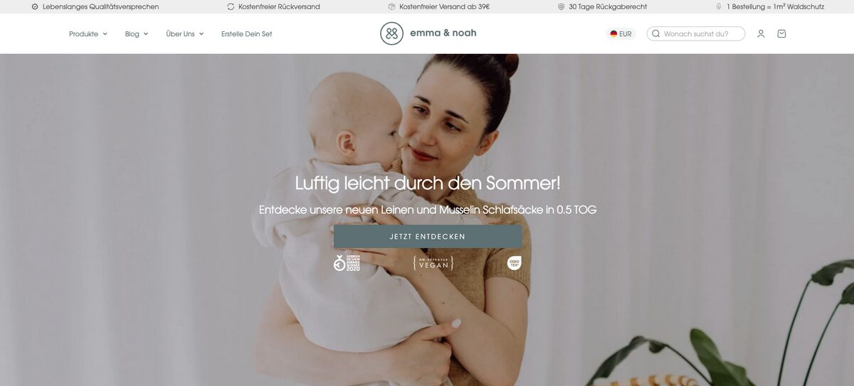 Emma & Noah, one of the top dropshipping stores in Germany
