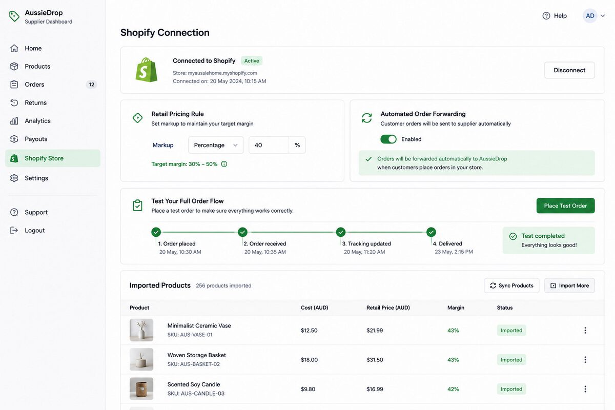 Connect the Supplier to Your Shopify Store