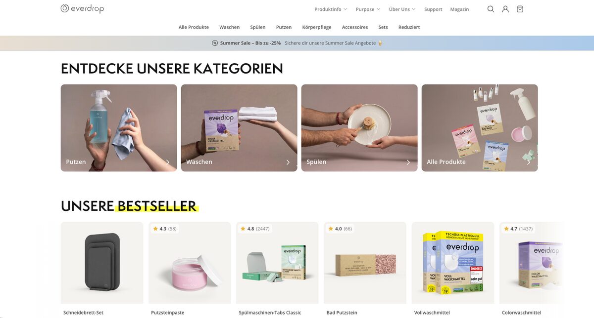 Everdrop, one of the top dropshipping stores in Germany