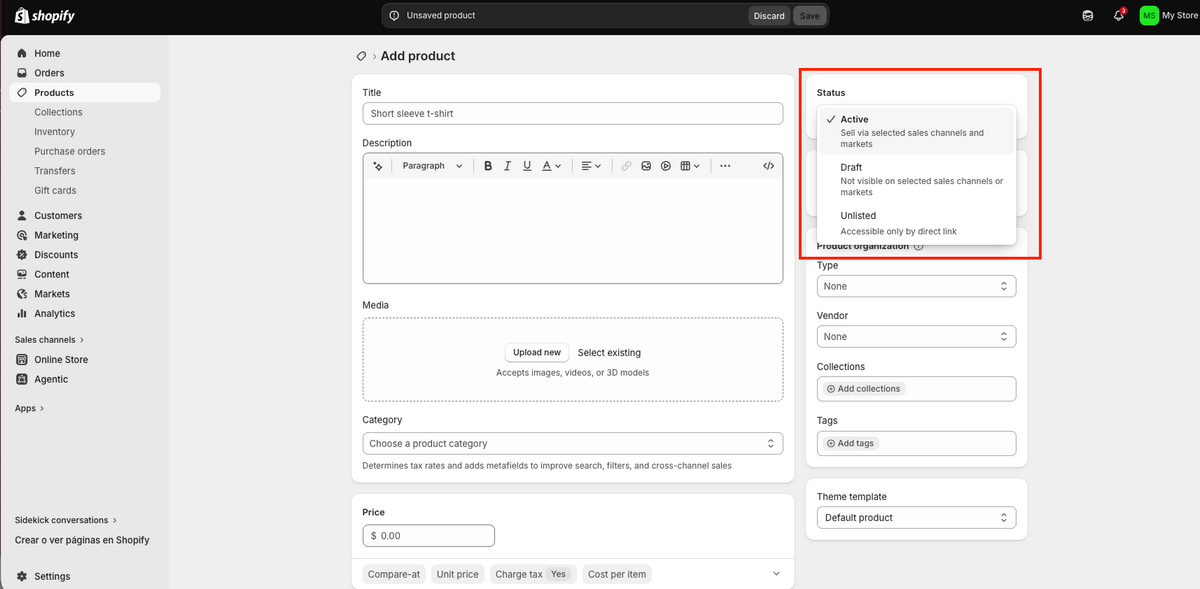 Publish products to Shopify