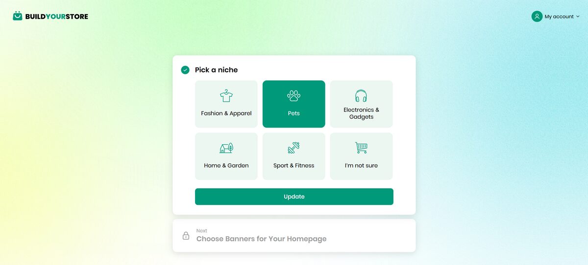 Niche picking on buildyourstore