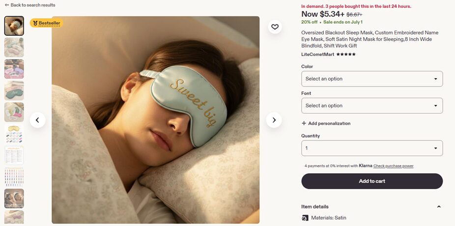 Sleep and relaxation eye masks best products on Etsy to sell on Shopify in 2026
