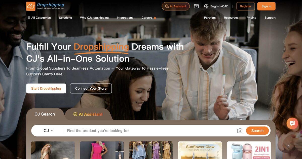 CJ Dropshipping, one of the best dropshipping suppliers in Canada