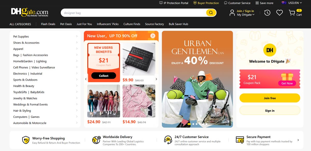 DHGate wholesale selling for dropshippers
