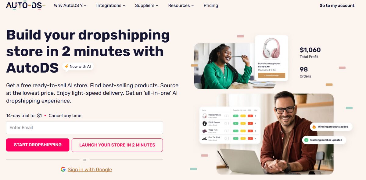 AutoDS automation platform for Shopify dropshipping