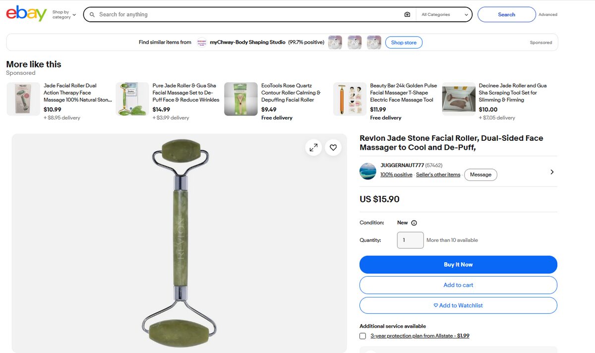 eBay listing for a Jade Roller
