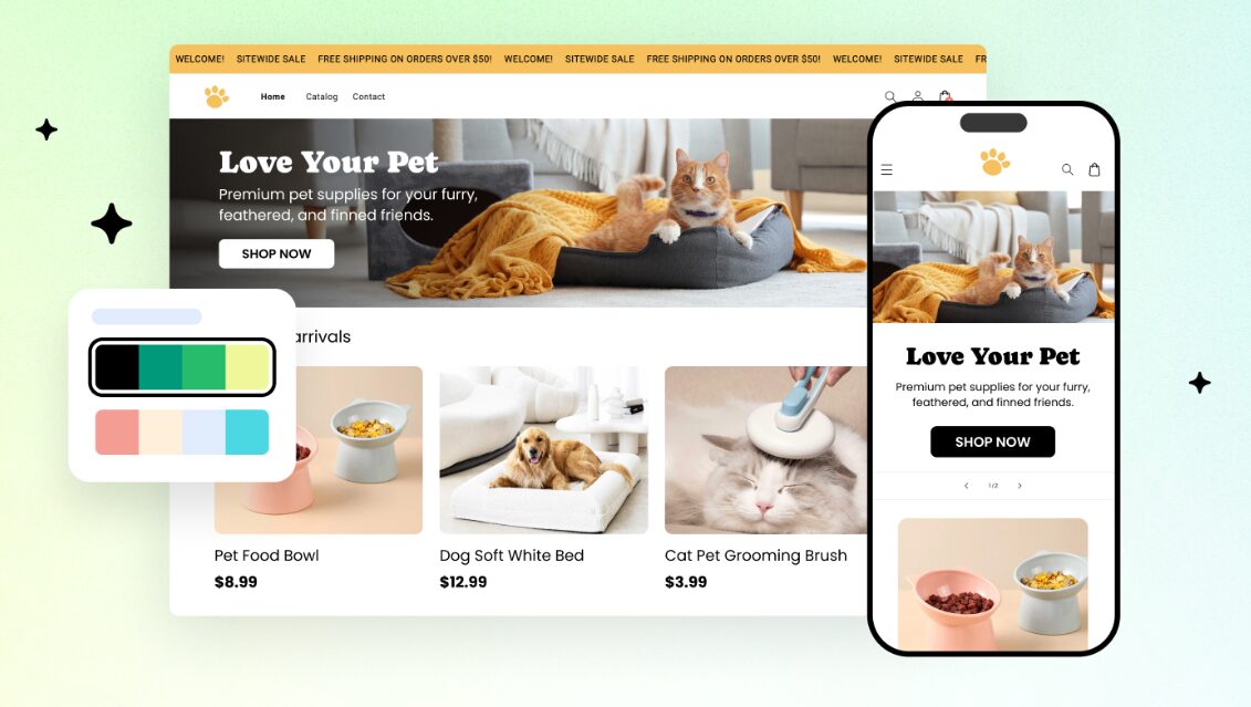 dropshipping storefront featuring pet products