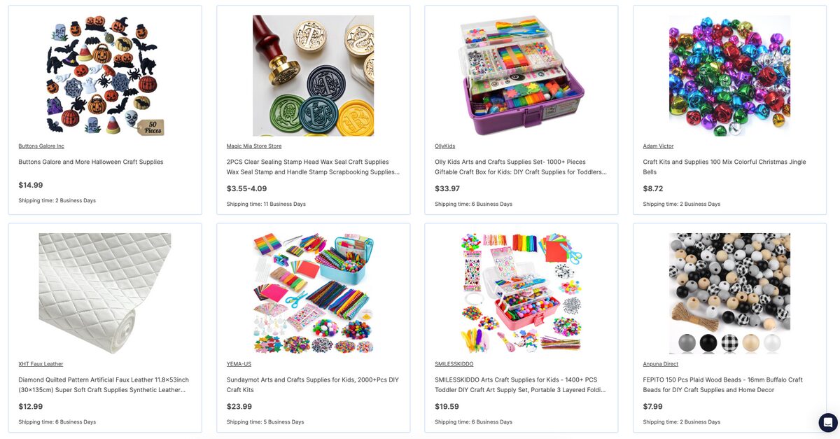 Dropshipping craft supplies on the AutoDS Marketplace