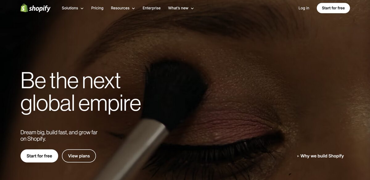 Shopify's homepage