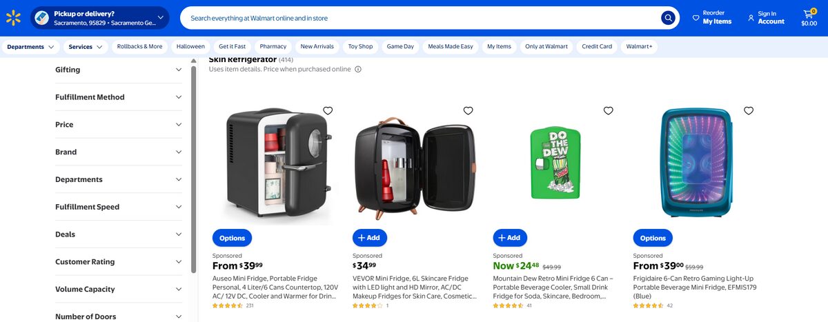 Skincare Fridges & Product Organizers on walmart