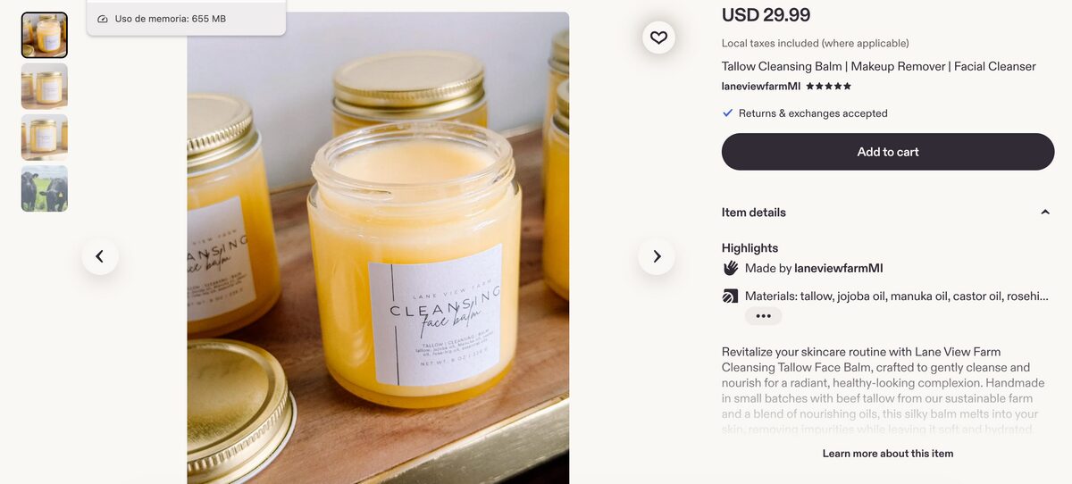 Dropshipping cleansing balms from etsy