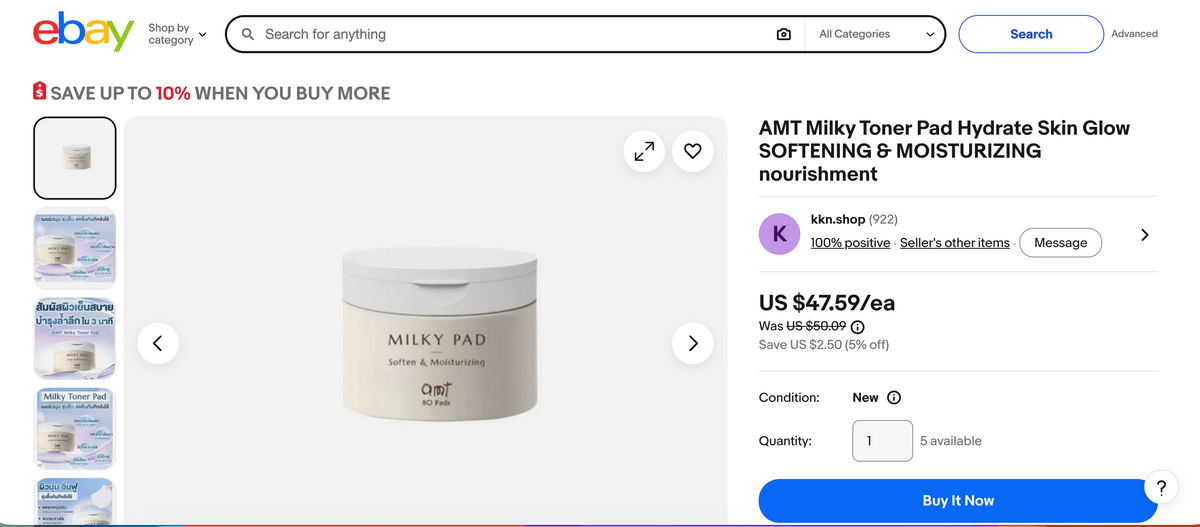 Milky Toner from ebay for dropshippin