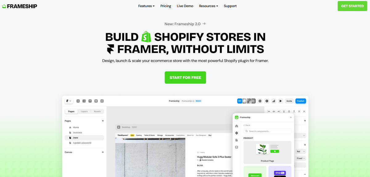 Framership homepage