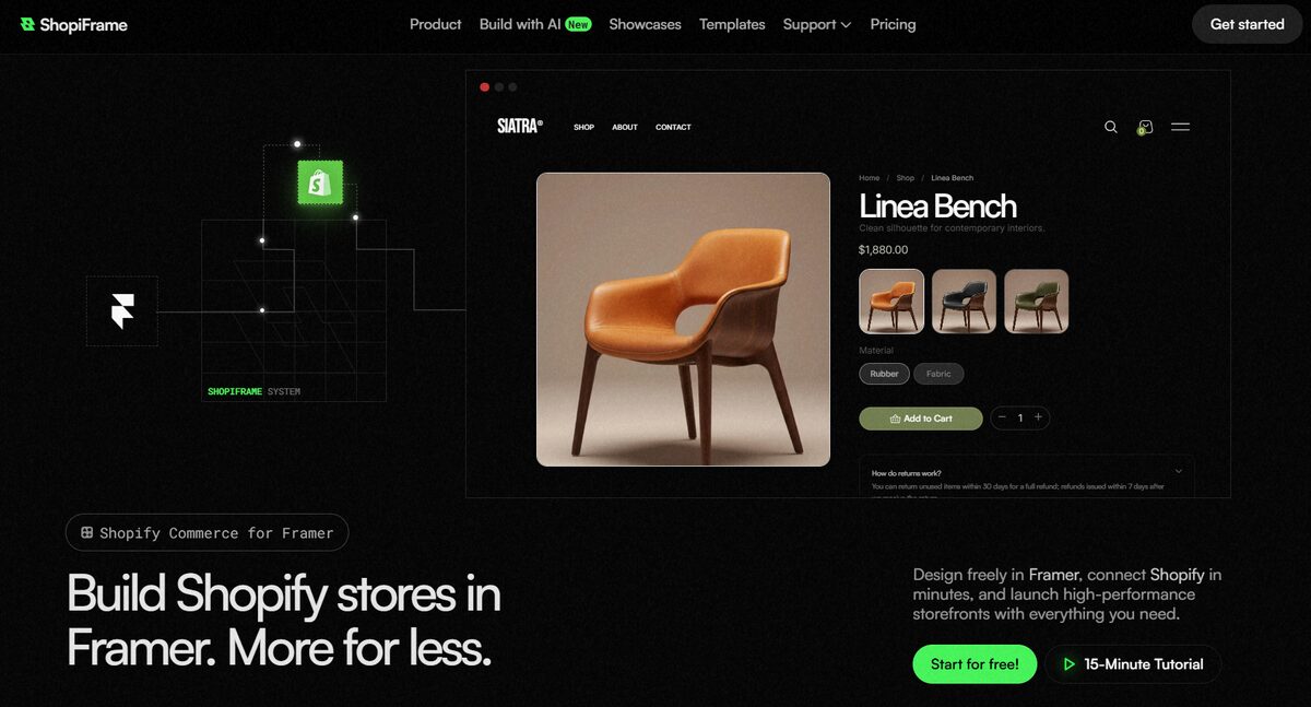 Shopiframe main page