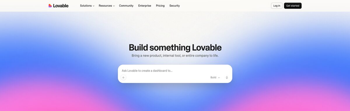 Lovable's homepage