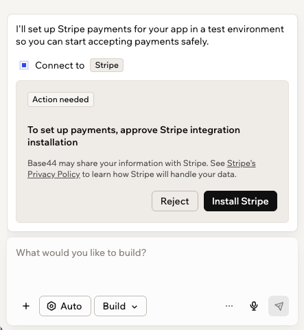 Install Stripe in Base44 to build an e-commerce store