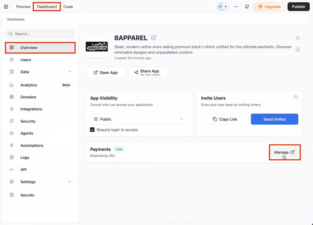 Manage Base44 Payments to accept payments and build an e-commerce store
