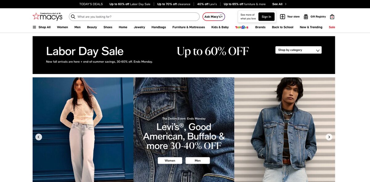 Macy's for t-shirt dropshipping