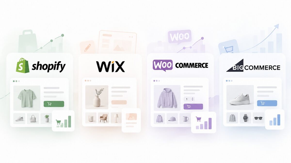 Dedicated e-commerce platforms, like Shopify, Wix, WooCommerce, and BigCommerce, for Base44 alternatives