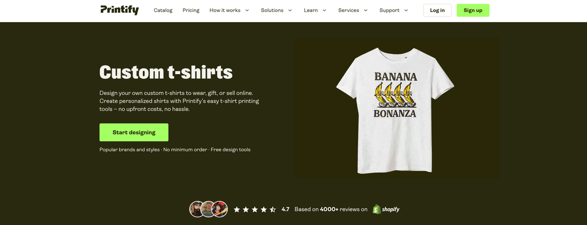 Printify for t-shirt dropshipping and print-on-demand