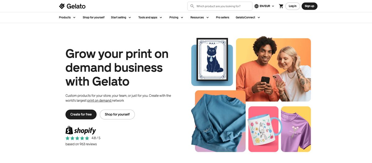 Gelato for t-shirt dropshipping and print-on-demand